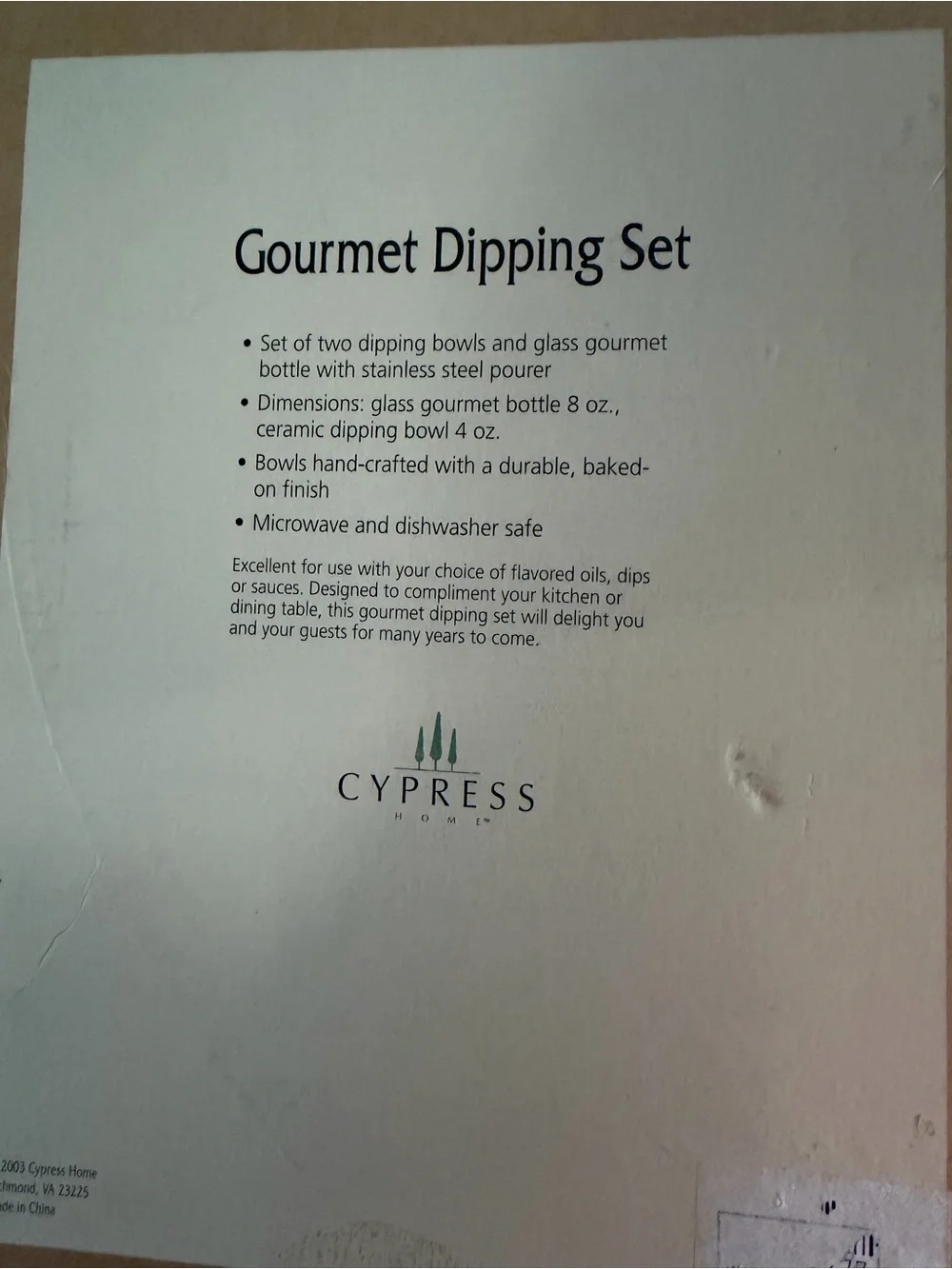 Cypress Gourmet Dipping Set - Orange/Black Ceramic Bowls & Glass Cruette Bottle